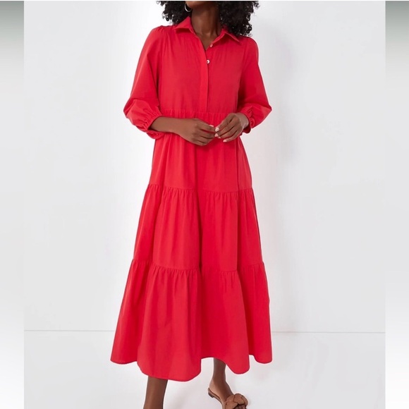 TUCKERNUCK Pomander Place Hibiscus Red Cotton Mabel Maxi Dress Size Small - Picture 11 of 11